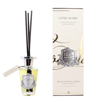 *CLEARANCE* Cote Noire Diffuser Set 150ml - Jasmine Flower Tea - Silver